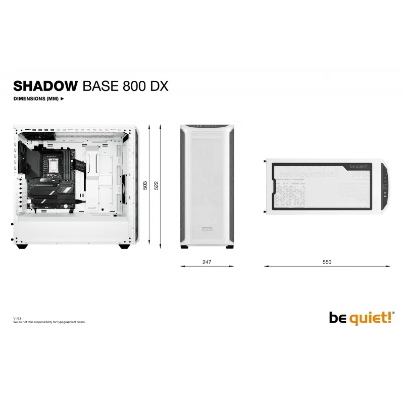 PC-Gehäuse be quiet! Shadow Base 800 DX Weiß Midi Tower