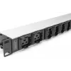 DIGITUS 1U Aluminium-PDU rackeinbaubar 8x C13 2x C19 16A 230VAC 50/60Hz IEC C20 Stecker