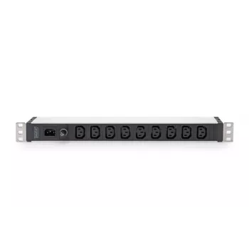 DIGITUS 1U Aluminium PDU rackmontierbar 9x C13 10A 230VAC 50/60Hz IEC C14 Eingang 10A Sicherung