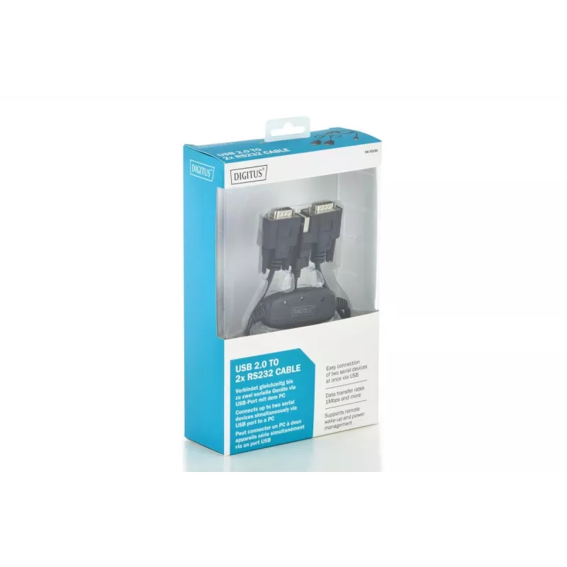 DIGITUS USB 2.0 auf 2x RS232 Kabel 1,5m