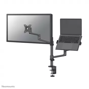 Neomounts DS20-425BL2 Monitorarm mit Laptop-Halterung 17-27 Zoll – platzsparend