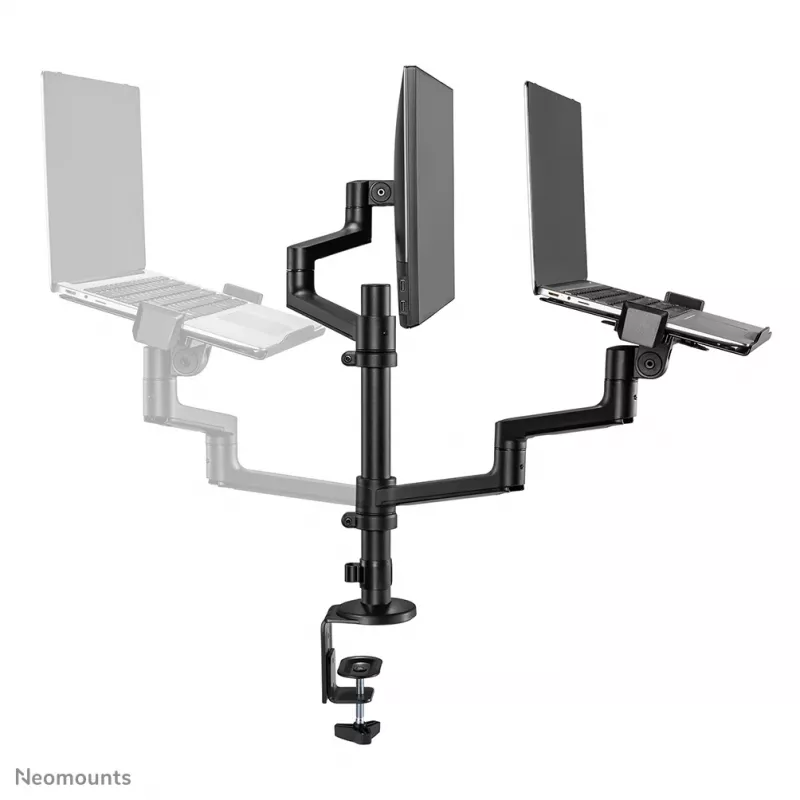 Neomounts DS20-425BL2 Monitorarm mit Laptop-Halterung 17-27 Zoll – platzsparend