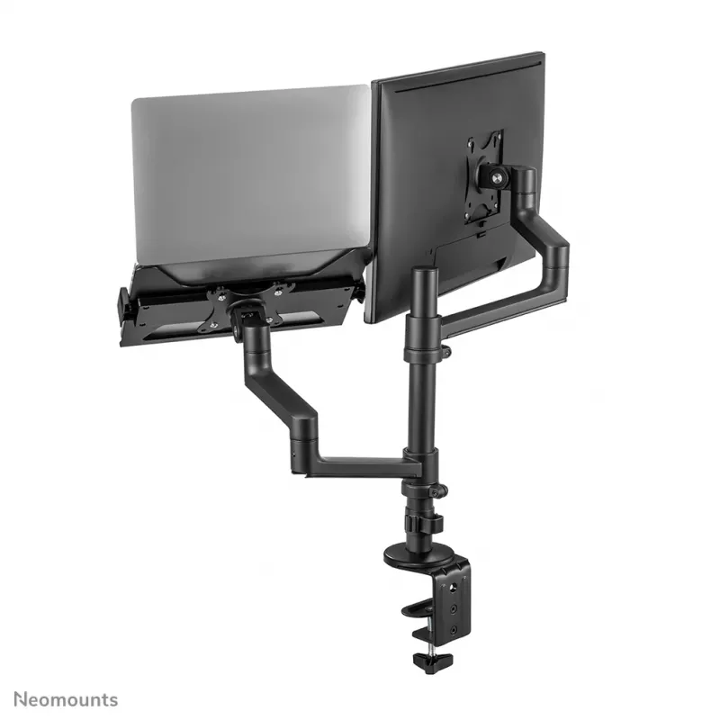 Neomounts DS20-425BL2 Monitorarm mit Laptop-Halterung 17-27 Zoll – platzsparend