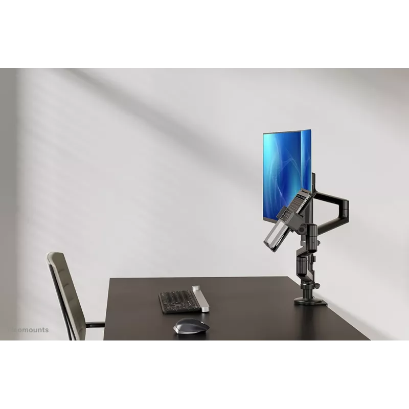 Neomounts DS20-425BL2 Monitorarm mit Laptop-Halterung 17-27 Zoll – platzsparend