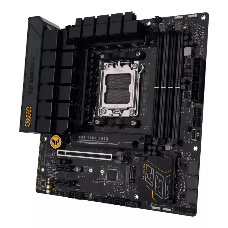 Motherboard ASUS TUF GAMING B650M‑E WIFI, AMD B650, Sockel AM5, micro ATX, DDR5, 4x DIMM, 128 GB, Wi‑Fi 6, Bluetooth 5.2