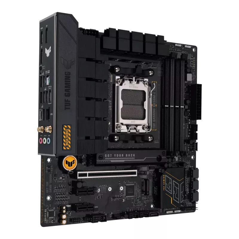 Motherboard ASUS TUF GAMING B650M‑E WIFI, AMD B650, Sockel AM5, micro ATX, DDR5, 4x DIMM, 128 GB, Wi‑Fi 6, Bluetooth 5.2