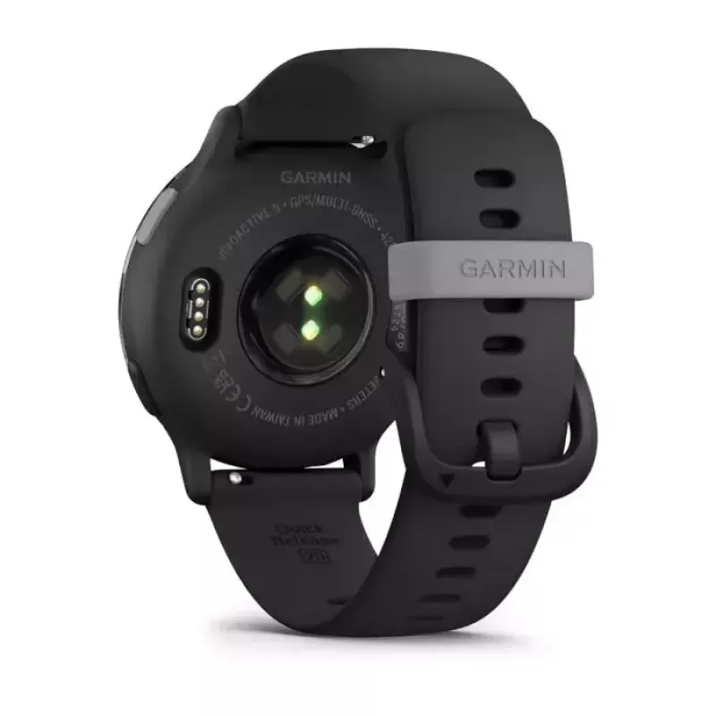 Smartwatch GARMIN Vivoactive 5 Schwarz — 42-mm-Gehäuse, AMOLED 1,2 Zoll, GPS/GLONASS/Galileo, 5 ATM, optischer HF, SpO2, 11 Tage Akkulaufzeit