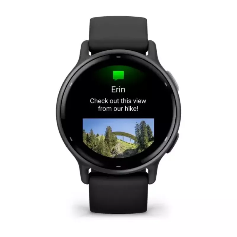 Smartwatch GARMIN Vivoactive 5 Schwarz — 42-mm-Gehäuse, AMOLED 1,2 Zoll, GPS/GLONASS/Galileo, 5 ATM, optischer HF, SpO2, 11 Tage Akkulaufzeit