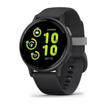 Smartwatch GARMIN Vivoactive 5 Schwarz — 42-mm-Gehäuse, AMOLED 1,2 Zoll, GPS/GLONASS/Galileo, 5 ATM, optischer HF, SpO2, 11 Tage Akkulaufzeit