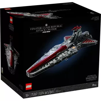 LEGO Star Wars Republic Venator Class Attack Cruiser 75367 — Bausatz, 5.374 Teile, 320 mm × 1.090 mm × 540 mm, 2 Minifiguren, Alter 18+