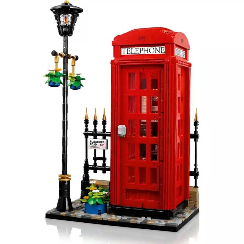 Bauset LEGO Rote Londoner Telefonzelle 21347 – modulares Sammelset, 1460 Teile, 18+