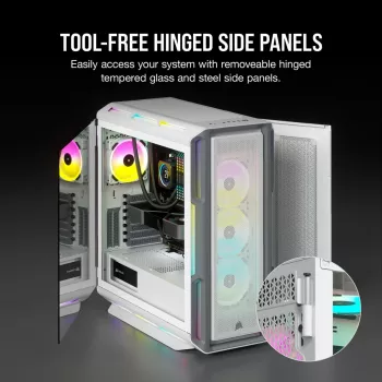 CORSAIR Mid-Tower ATX PC-Gehäuse - iCUE 5000T - RGB Temperglas - Weiß