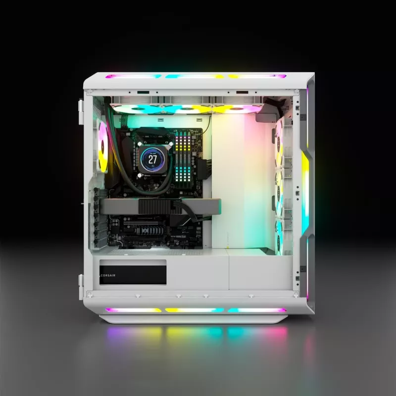 CORSAIR Mid-Tower ATX PC-Gehäuse - iCUE 5000T - RGB Temperglas - Weiß