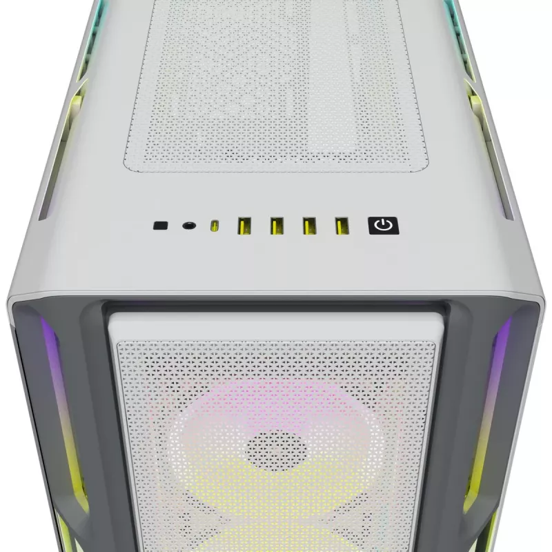 CORSAIR Mid-Tower ATX PC-Gehäuse - iCUE 5000T - RGB Temperglas - Weiß
