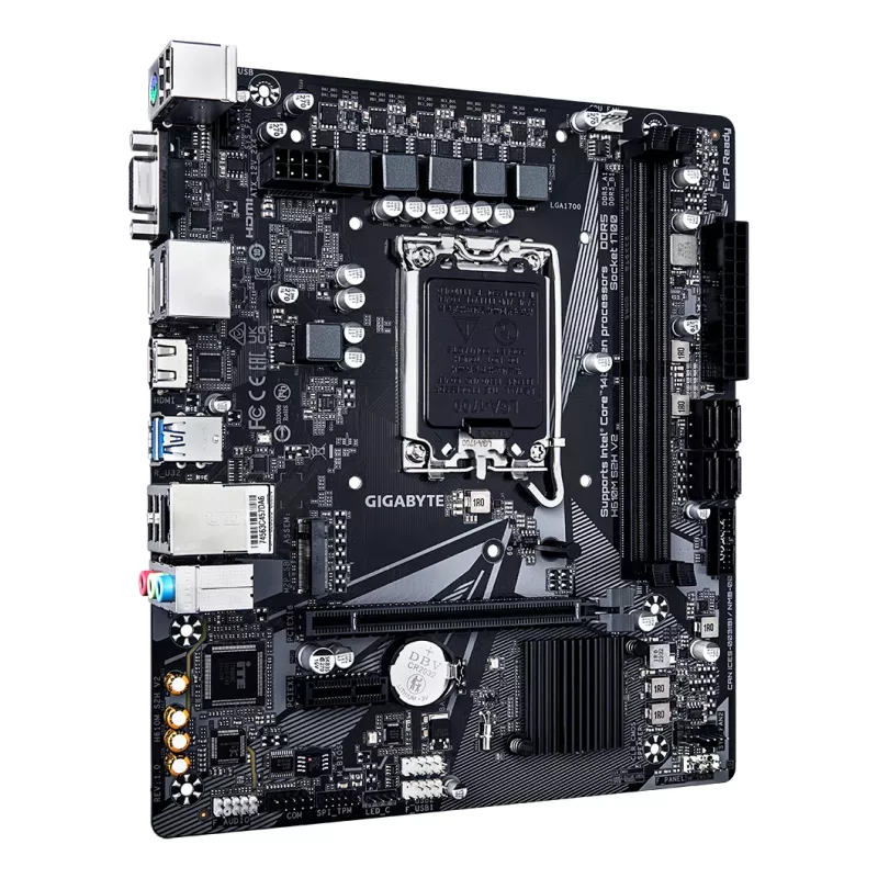 GIGABYTE H610M S2H V2 Motherboard - Unterstützt Intel Core 14. Gen. CPUs, 4+1+1 Hybrid-Phasen Digital VRM, bis zu 5600MHz DDR5, 1xPCIe 3.0 M.2, GbE LAN, USB 3.2 Gen 1