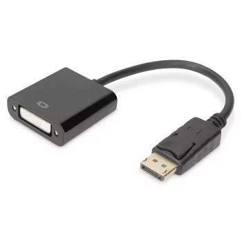 DIGITUS ASSMANN DisplayPort-Adapterkabel, DP - DVI (24+5) M/F, 15cm mit Verriegelung, DP 1.2 kompatibel, CE schwarz