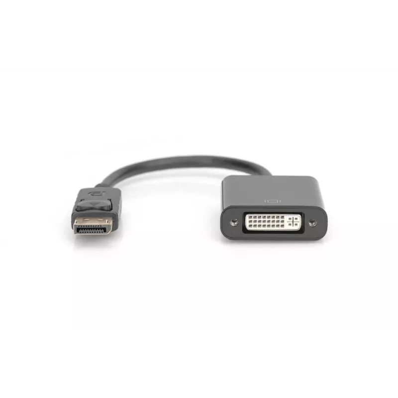 DIGITUS ASSMANN DisplayPort-Adapterkabel, DP - DVI (24+5) M/F, 15cm mit Verriegelung, DP 1.2 kompatibel, CE schwarz
