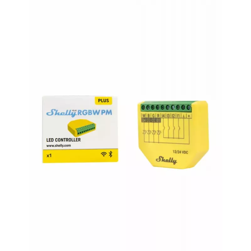 Shelly Plus RGBW PM Wireless Smart Light Grün Gelb