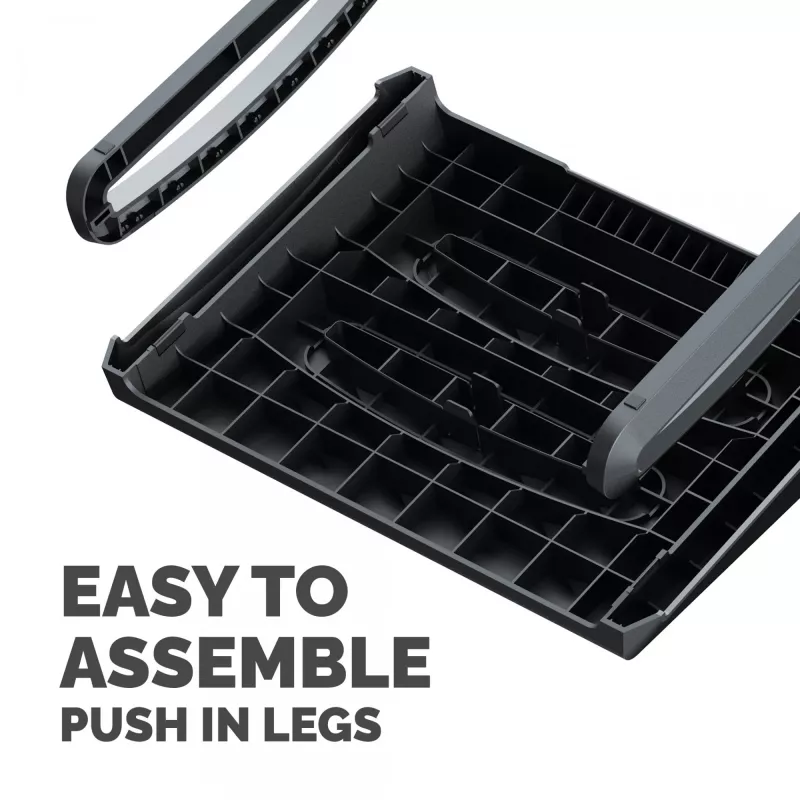Fellowes Fußstütze unter dem Schreibtisch - Breyta Fußauflage ergonomische Fußstütze mit strukturierter Oberfläche - Fußstützen-Hocker für Büro & Zuhause - Schwarz