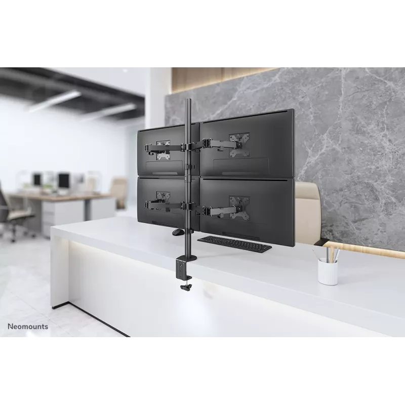 Neomounts FPMA-D550D4Schwarz Monitorarm 13-32 Zoll, Klemme/Tischdurchführung, 6 kg, 33 cm (13 Zoll), 81,3 cm (32 Zoll), 100 x 100 mm, Schwarz