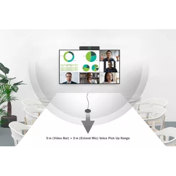 DIGITUS 4K All-in-One Video Bar - Videokonferenzsystem (4 Mikrofone/1 Lautsprecher, 1 Tischmikrofon)