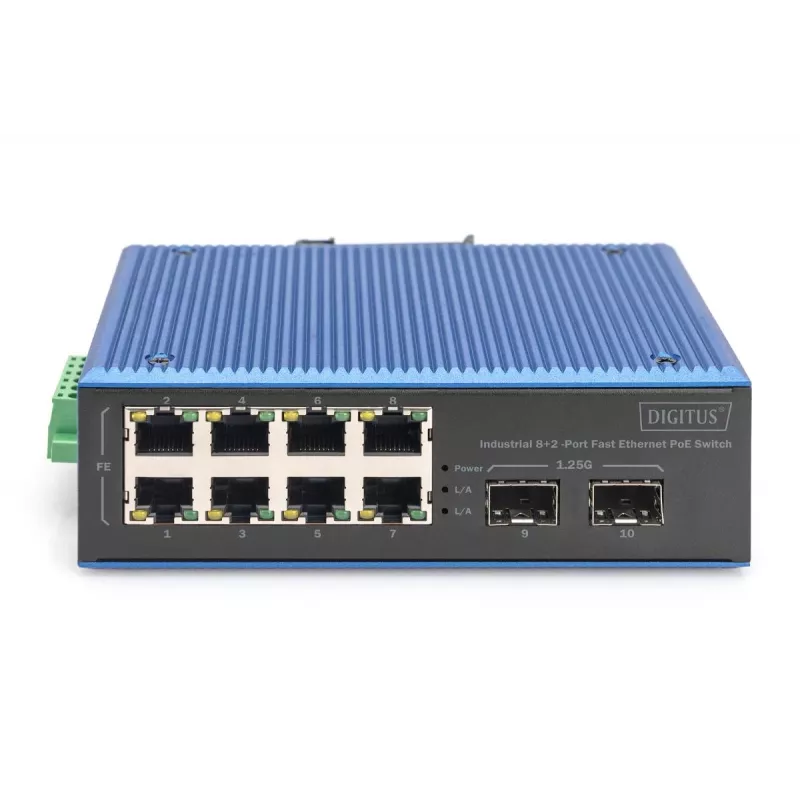 Unmanaged Switch DIGITUS DN-651147 8+2-Port Fast Ethernet PoE 1 Gbit/s