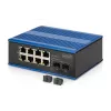 DIGITUS Industrial 8+2 -Port Gigabit Ethernet PoE Switch 8 Port GE PoE RJ45 2 GE SFP Port