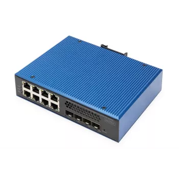 Digitus DN-651161 Industrieller L3-Managed-Gigabit-PoE-Switch, 8+4 10G-Uplink-Ports
