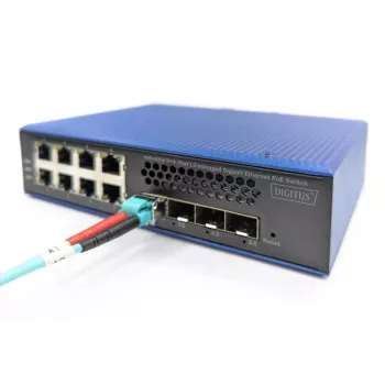 Digitus DN-651161 Industrieller L3-Managed-Gigabit-PoE-Switch, 8+4 10G-Uplink-Ports
