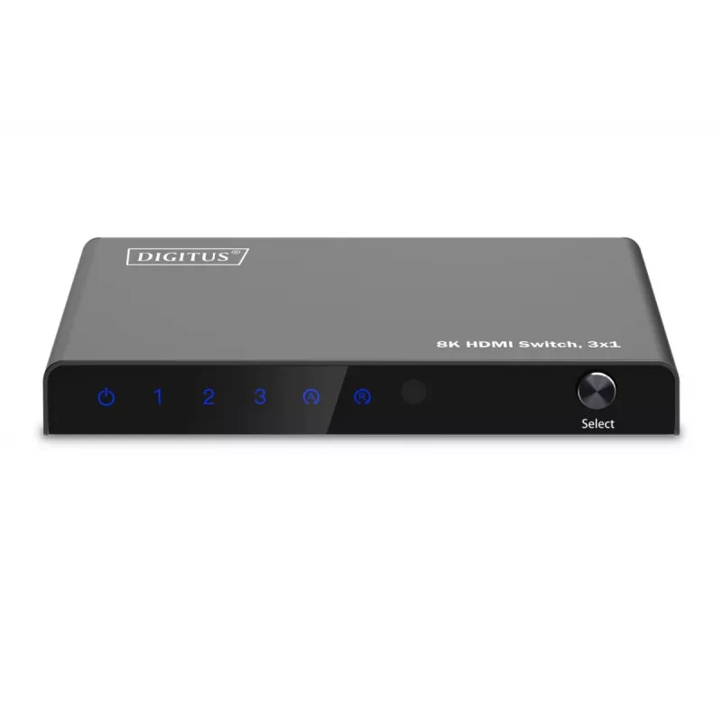 DIGITUS 3x1 HDMI Switch. 8K/60Hz (4:4:4). HDR. HDCP 2.3