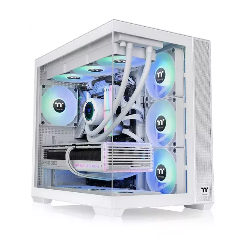 PC-Gehäuse Thermaltake View 380 TG ARGB Snow Midi-Tower Weiß