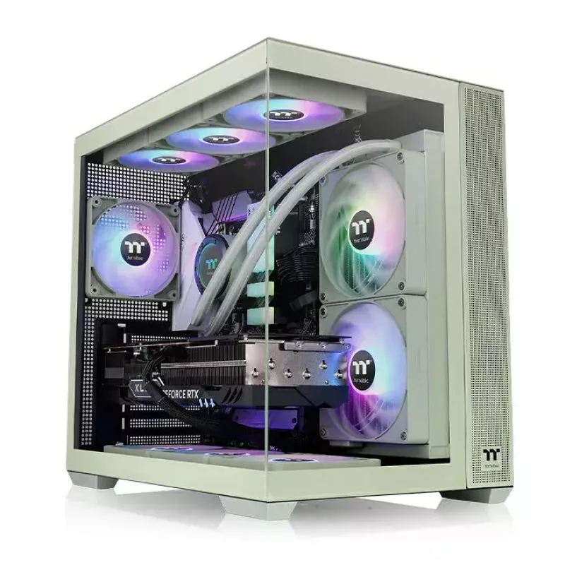 PC-Gehäuse Thermaltake View 380 TG ARGB Midi Tower Grün