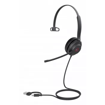 Yealink UH37 Mono Teams USB-C/A Headset, Kabelgebunden, 20 - 20000 Hz, Büro/Callcenter, 96,5 g, Headset, Schwarz