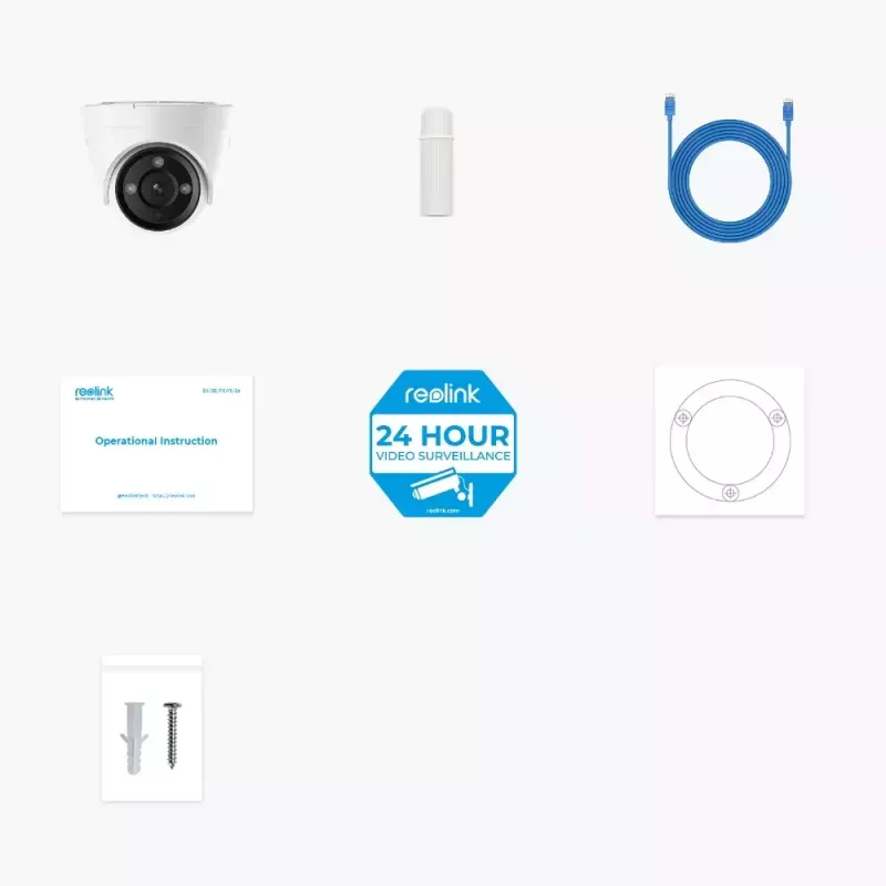 IP-Überwachungskamera Reolink P434 4K, Dome, 8 MP, 3840×2160, PoE/DC, 2,8–8 mm, IR-Nachtsicht 30 m, microSD bis zu 256 GB