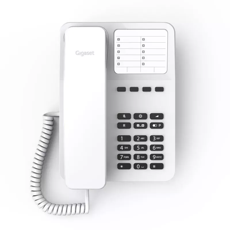 Analoges Telefon Gigaset DESK 400 Weiß Kabelgebundener Hörer 10 Telefonbucheinträge