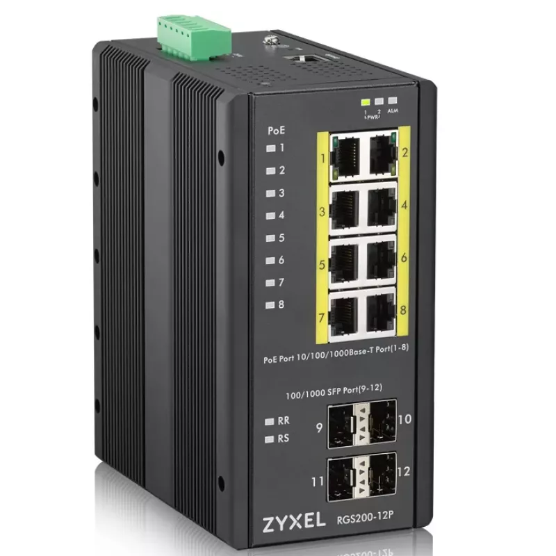 Zyxel RGS200-12P Managed L2 Gigabit Ethernet (10/100/1000) Power over Ethernet (PoE) Schwarz