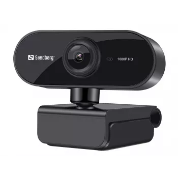 Sandberg USB Webcam Flex 1080P HD, 2 MP, 1920 x 1080 Pixel, Full HD, 30 fps, USB, Schwarz