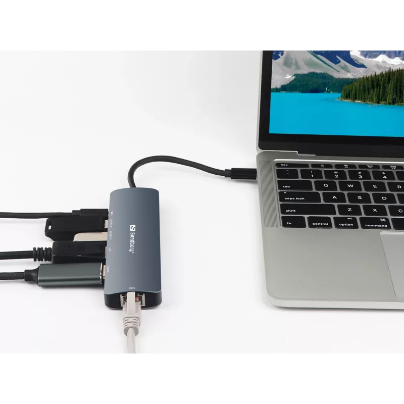 Sandberg USB-C 8K Display Dock USB 3.2 Gen 1 Typ-C 100W Power Delivery