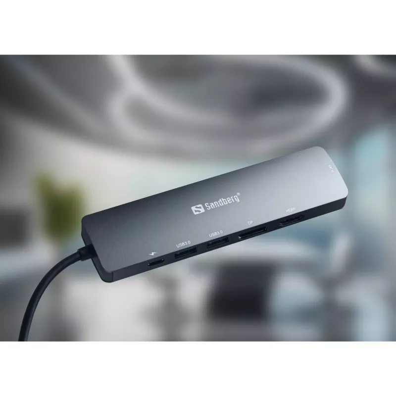 Sandberg USB-C 8K Display Dock USB 3.2 Gen 1 Typ-C 100W Power Delivery