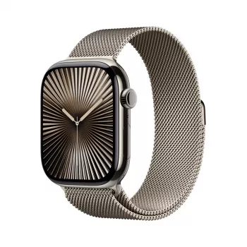 APPLE Watch Series 10 GPS + Cellular 46mm Natural Titanium Gehäuse mit Natural Milanese Loop - S/M