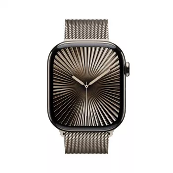 APPLE Watch Series 10 GPS + Cellular 46mm Natural Titanium Gehäuse mit Natural Milanese Loop - S/M