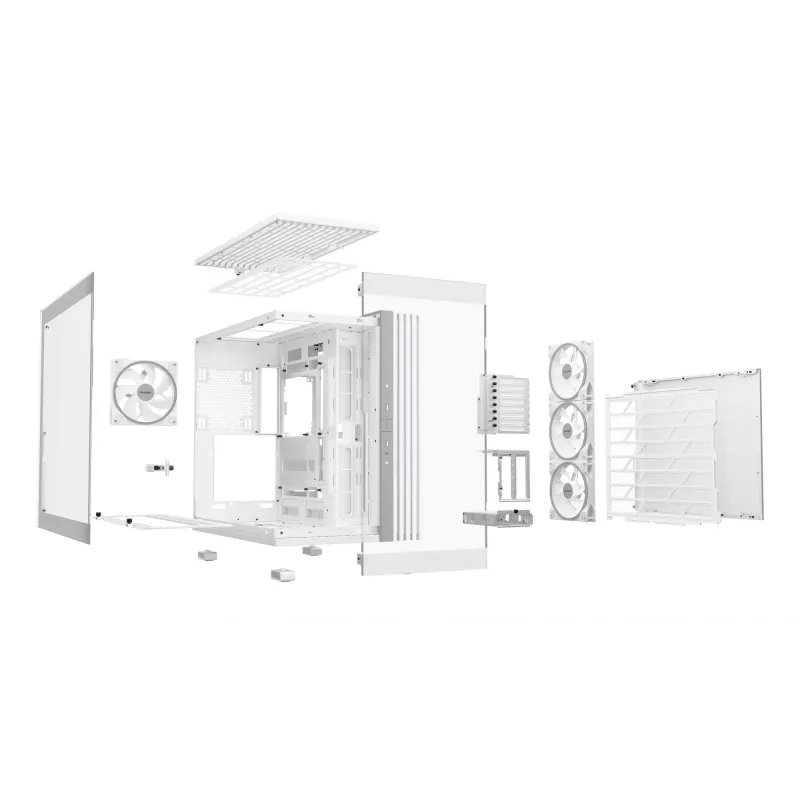 PC-Gehäuse be quiet! LIGHT BASE 900 DX Weiß Full Tower — ATX/EATX-Unterstützung, Glas-Seitenteil, Multi-RGB, max. GPU 495 mm, CPU-Kühlerhöhe 190 mm