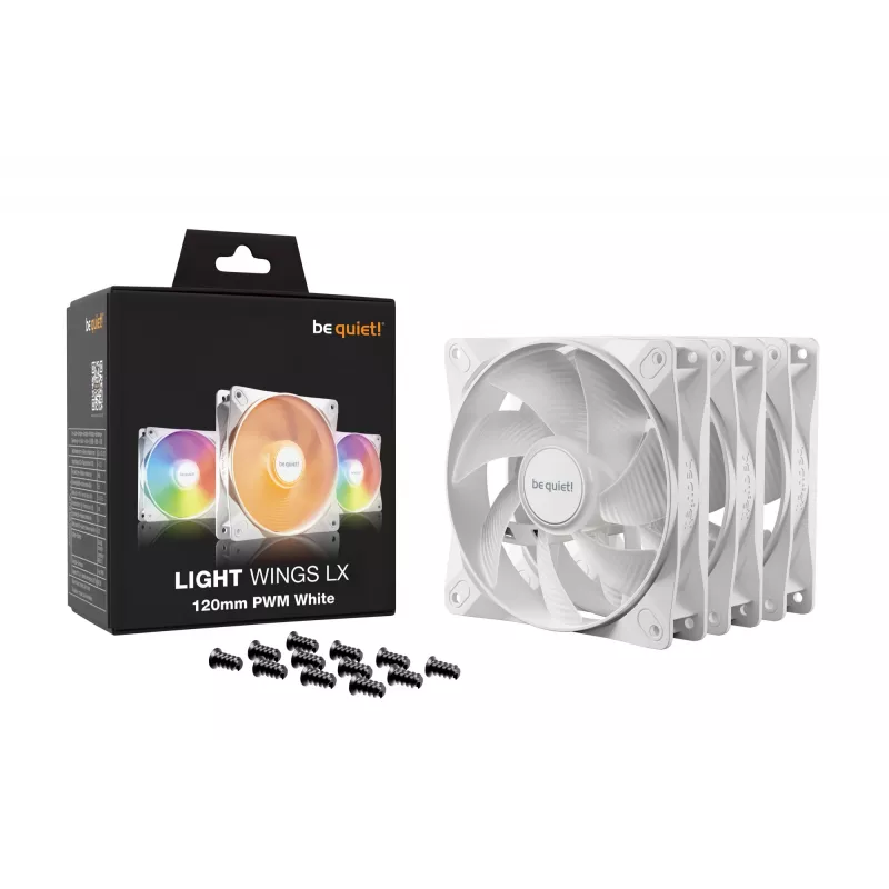be quiet! LIGHT WINGS LX 120mm PWM 3er-Pack Weiß Computergehäuselüfter 12 cm 3 Stück