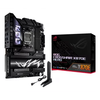 Motherboard ASUS ROG CROSSHAIR X870E HERO — AMD X870E, Sockel AM5, ATX, 4× DDR5 DIMM, 192 GB, Wi‑Fi 7, Bluetooth 5.4