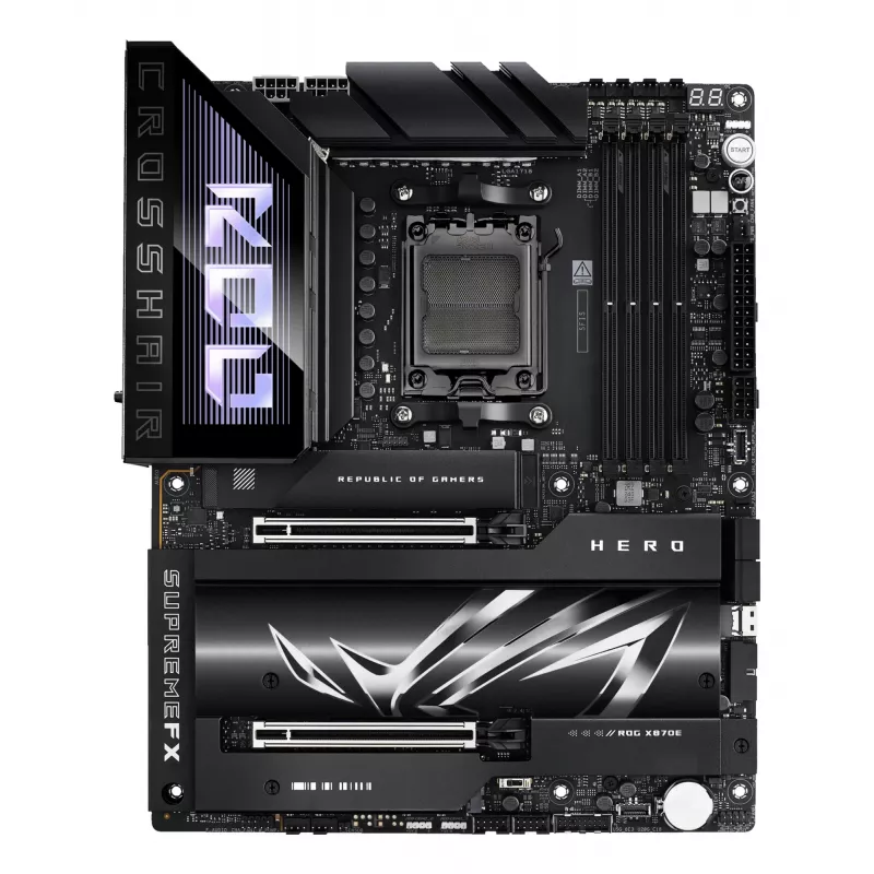 Motherboard ASUS ROG CROSSHAIR X870E HERO — AMD X870E, Sockel AM5, ATX, 4× DDR5 DIMM, 192 GB, Wi‑Fi 7, Bluetooth 5.4