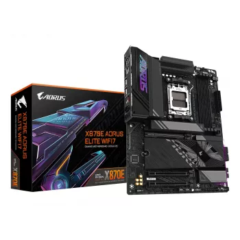 Motherboard GIGABYTE X870E AORUS ELITE WIFI7 ATX, AMD X870E, Sockel AM5, DDR5, 4x DIMM, Wi‑Fi 7, 2,5Gb LAN