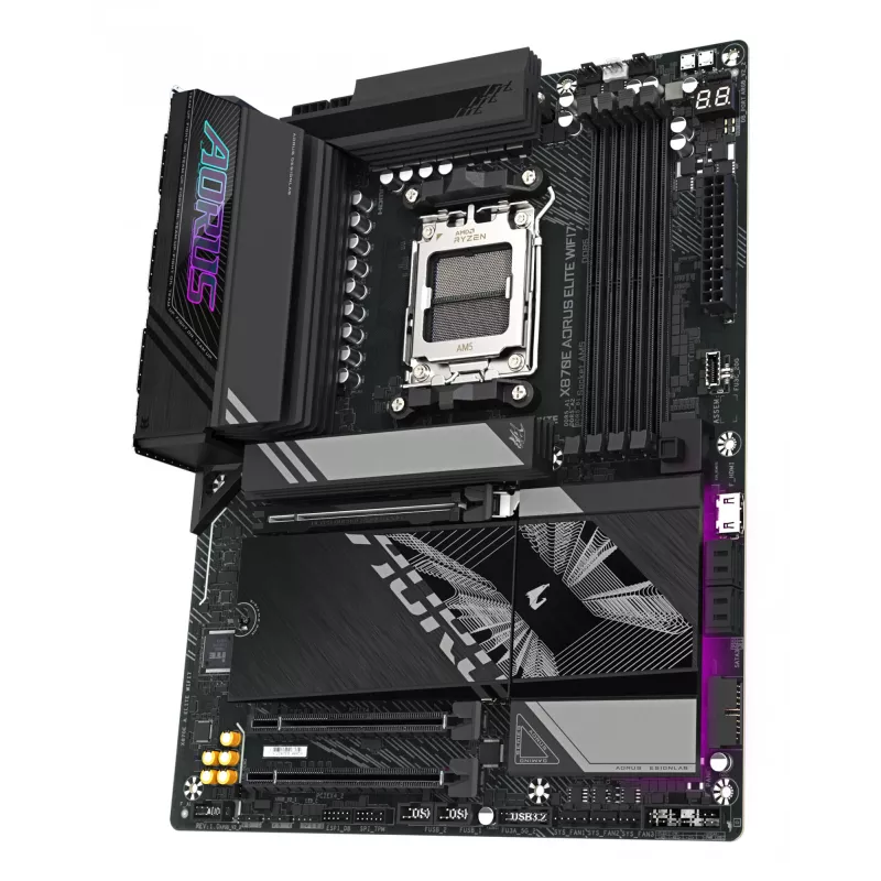 Motherboard GIGABYTE X870E AORUS ELITE WIFI7 ATX, AMD X870E, Sockel AM5, DDR5, 4x DIMM, Wi‑Fi 7, 2,5Gb LAN