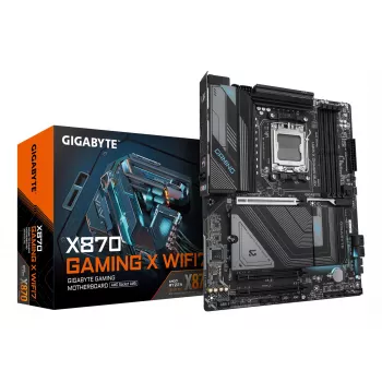 GIGABYTE X870 GAMING X WIFI7 Mainboard - Unterstützt AMD Ryzen 9000 CPUs, 16+2+2 Phasen VRM, bis zu 8000 MHz DDR5 (OC), 1xPCIe 5.0 + 2xPCIe 4.0, Wi-Fi 7, 2.5GbE LAN, USB 4