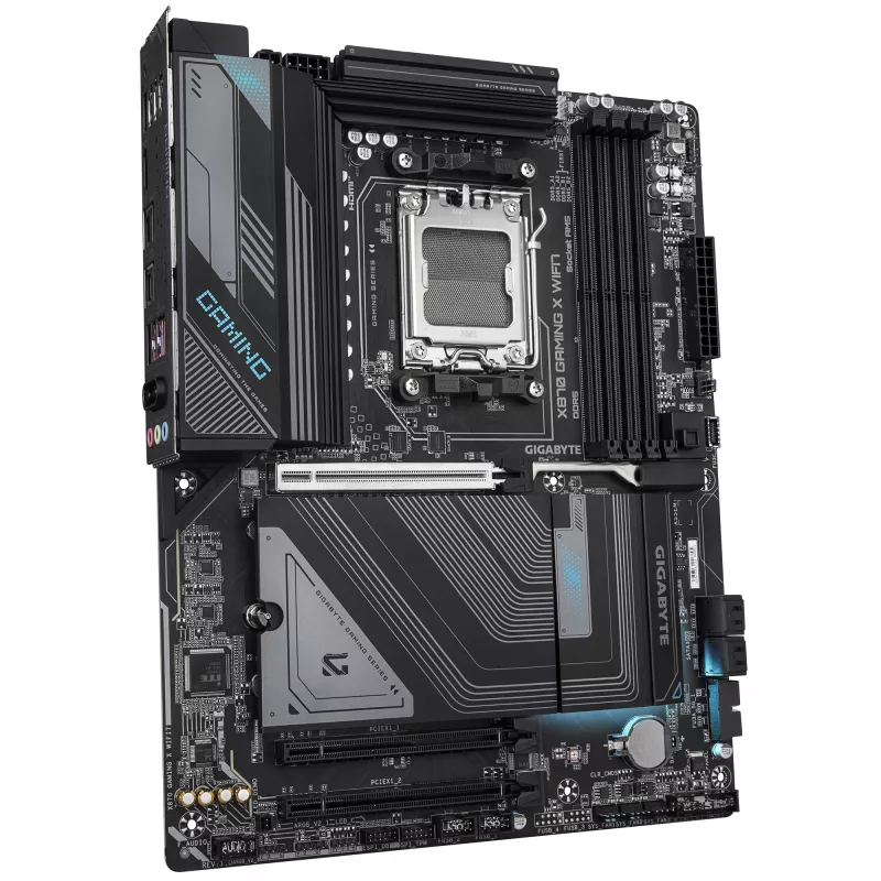 GIGABYTE X870 GAMING X WIFI7 Mainboard - Unterstützt AMD Ryzen 9000 CPUs, 16+2+2 Phasen VRM, bis zu 8000 MHz DDR5 (OC), 1xPCIe 5.0 + 2xPCIe 4.0, Wi-Fi 7, 2.5GbE LAN, USB 4