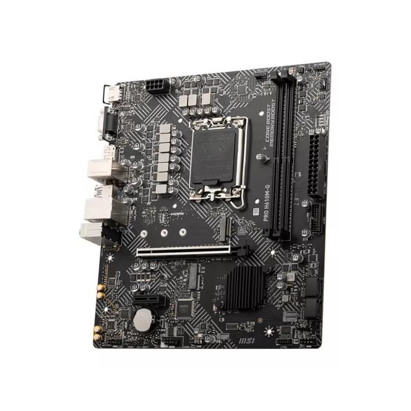 Motherboard MSI PRO H610M-G — Intel H610, LGA 1700, micro ATX, DDR5, 2 DIMM, bis zu 96 GB, M.2, SATA III, HDMI 2.1, DisplayPort 1.4